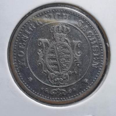 沼泽如烟--第372场 - 德国萨克森1864年B厂2芬尼铜币