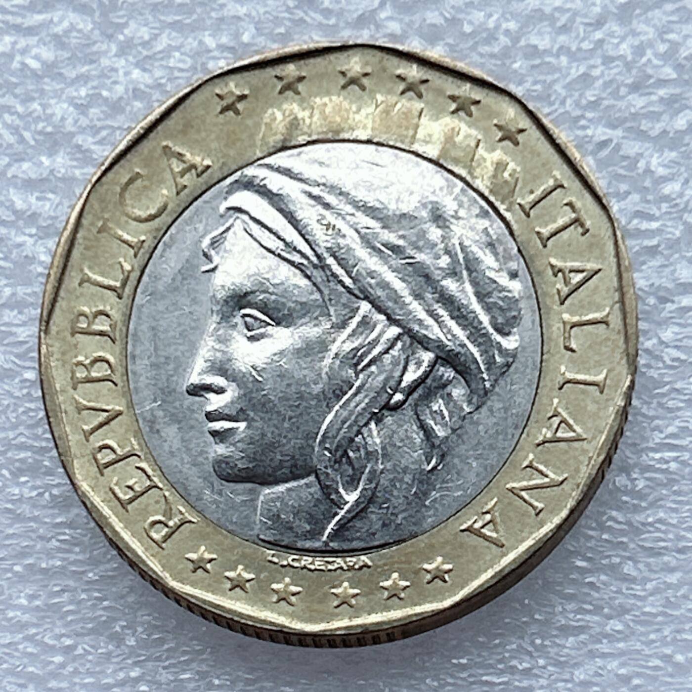 第一海外回流一元起拍收藏 散币专场 第93期 意大利1998年1000里拉双色币