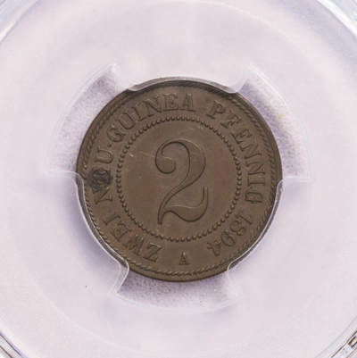 PCGS-MS62BN/AU58 1894德属几内亚铜币一对 原味好品 - PCGS-MS62BN/AU58 1894德属几内亚铜币一对 原味好品