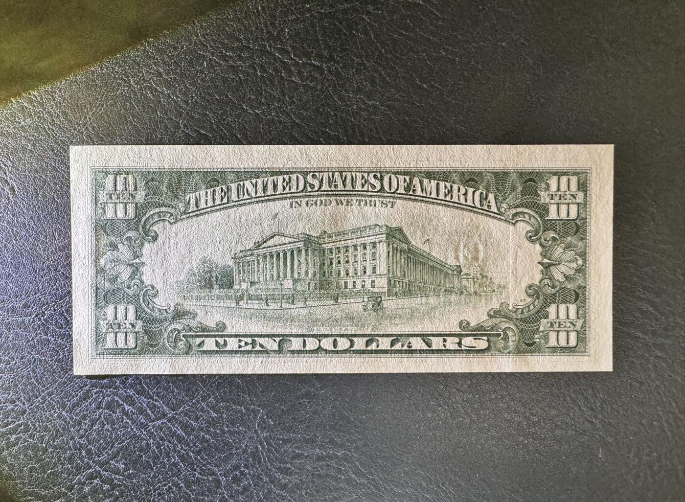 收藏联盟Quantum Auction 第351期拍卖  美国联邦储备1995年10美元 品相UNC 