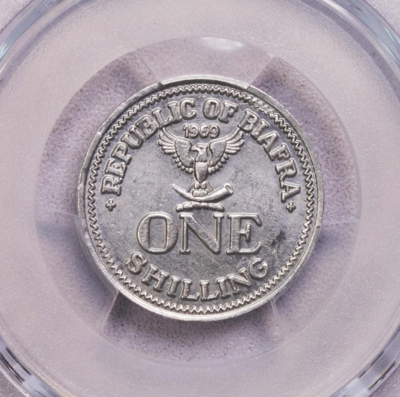 PCGS-MS63 1969比夫拉稀少版1先令 少见品种