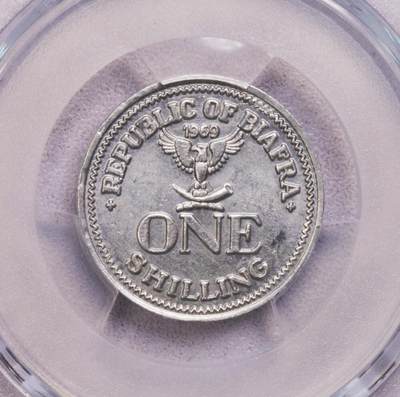 PCGS-MS63 1969比夫拉稀少版1先令 少见品种 - PCGS-MS63 1969比夫拉稀少版1先令 少见品种