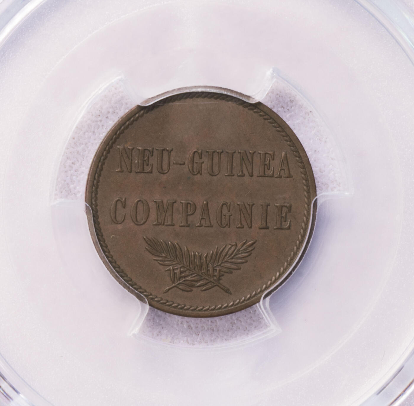 PCGS-MS62BN/AU58 1894德属几内亚铜币一对 原味好品