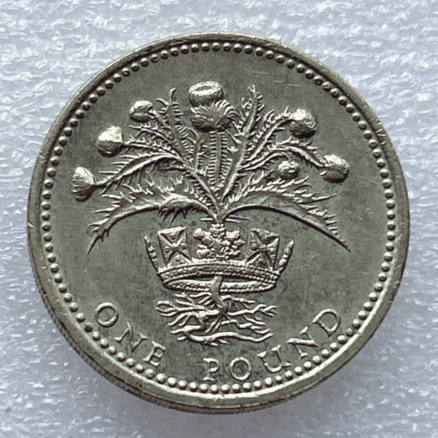 第一海外回流一元起拍收藏 散币专场 第93期 英国1989年1镑 苏格兰蓟皇冠