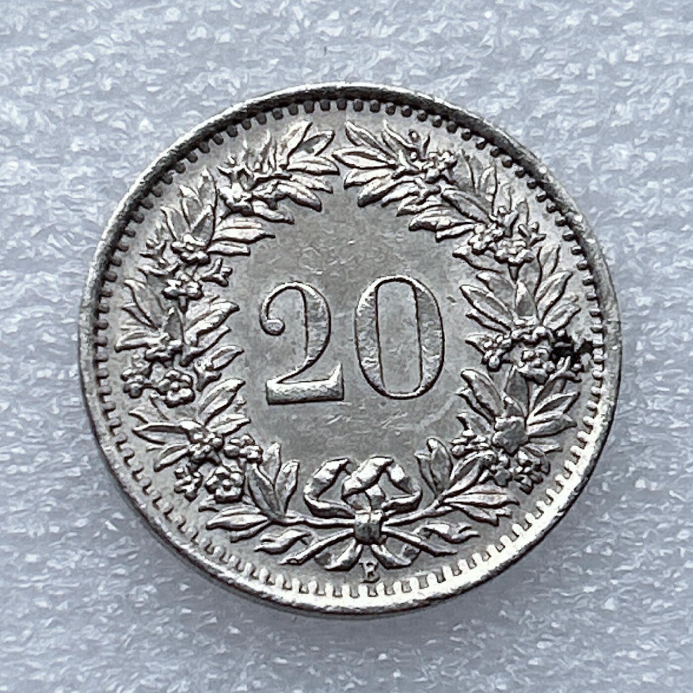 第一海外回流一元起拍收藏 散币专场 第93期 瑞士1969年20分 原光品