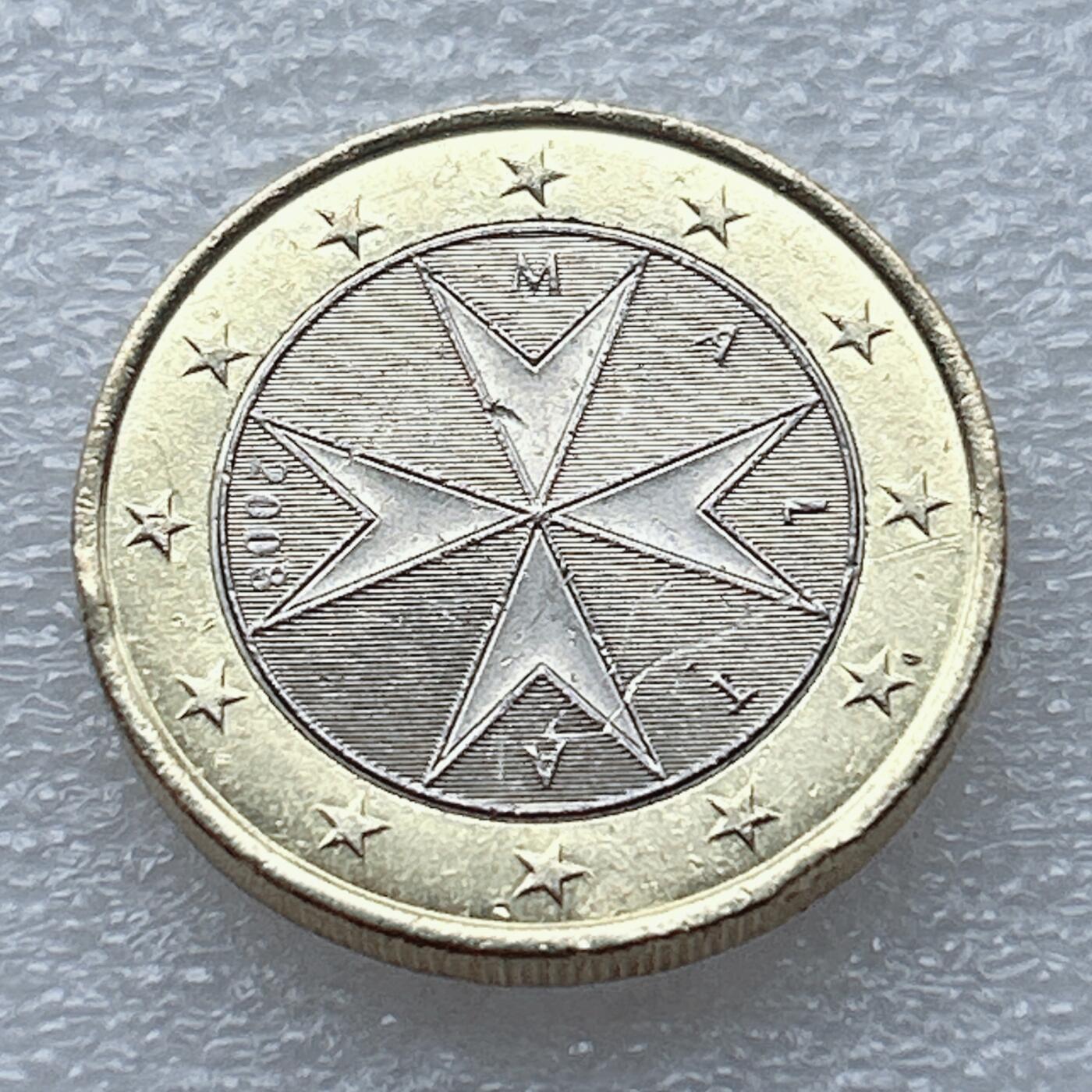 第一海外回流一元起拍收藏 散币专场 第93期 马耳他2008年1欧元双色币