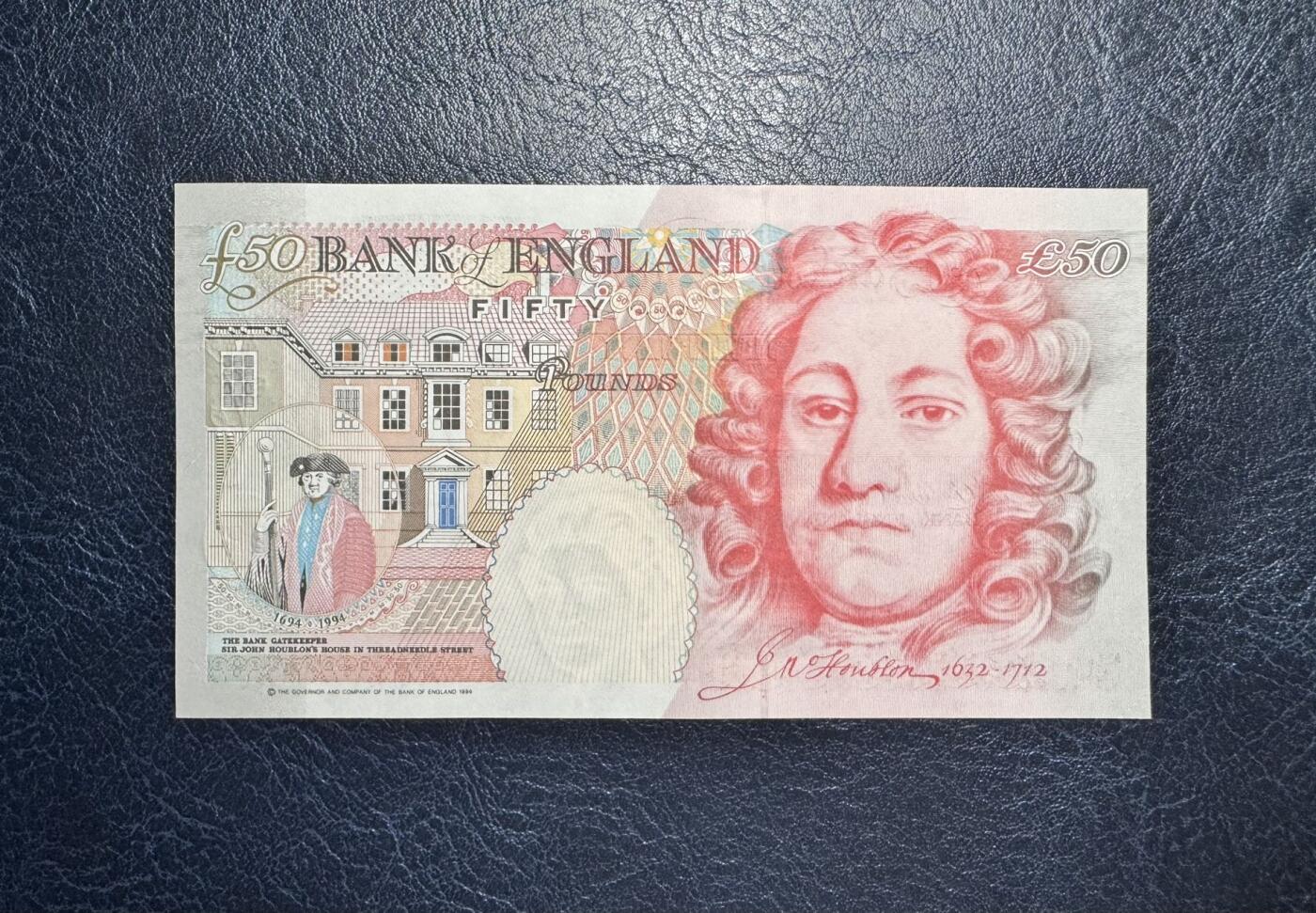 收藏联盟Quantum Auction 第351期拍卖  英国1994 (ND 2006)年50镑 品相UNC 英格兰银行首任总裁 霍布伦