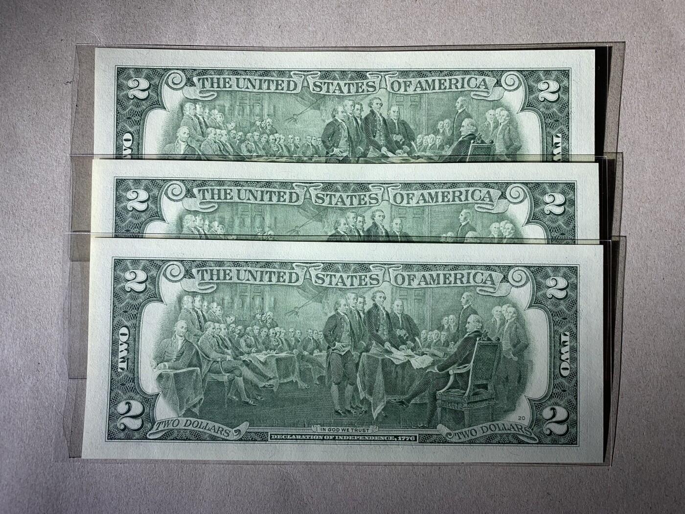 外国币专场20240608第七场 美国2009年2美元好号无4，7三张UNC
