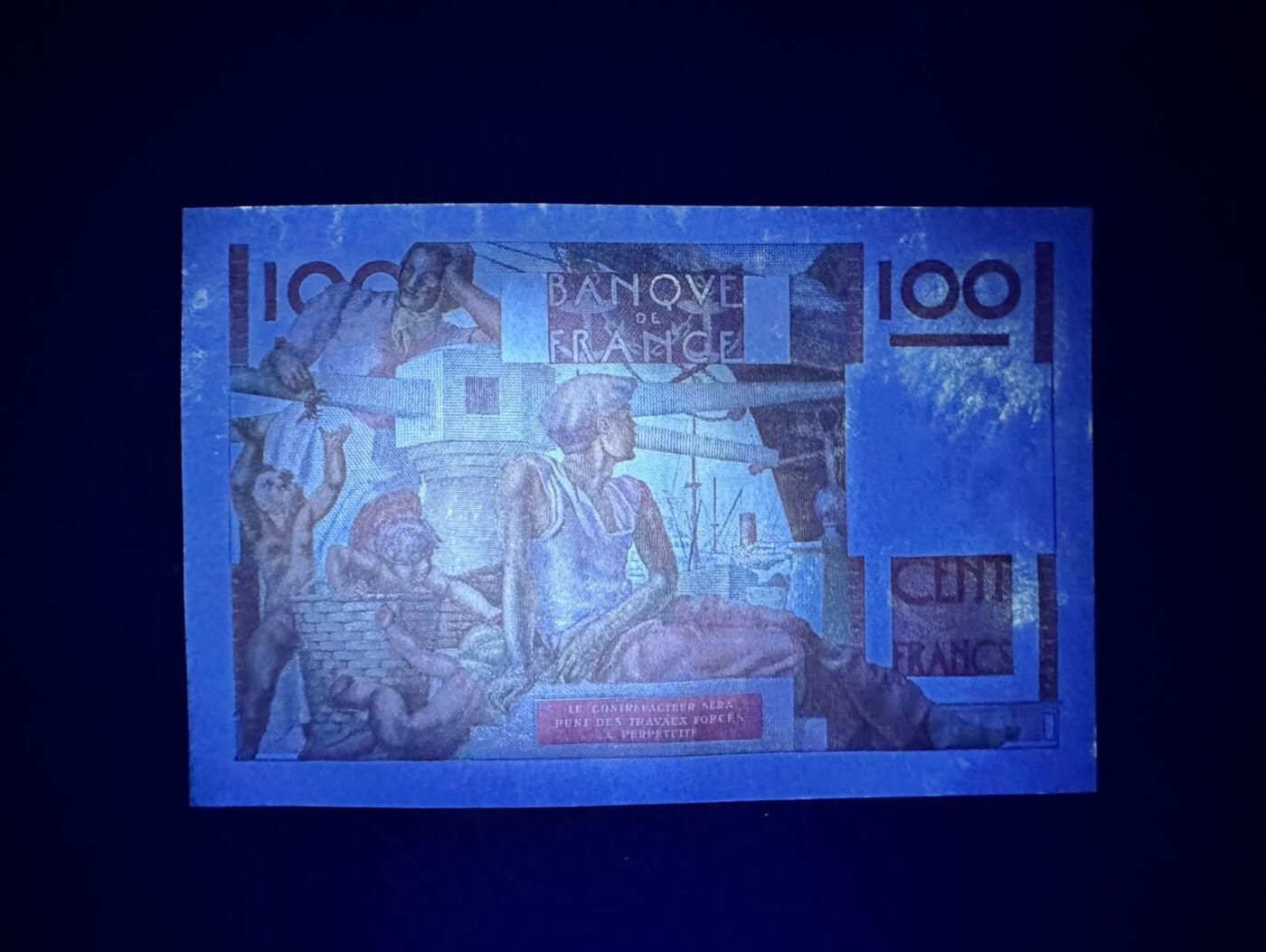 收藏联盟Quantum Auction 第351期拍卖  法国1951年100法郎 品相UNC- 无针孔