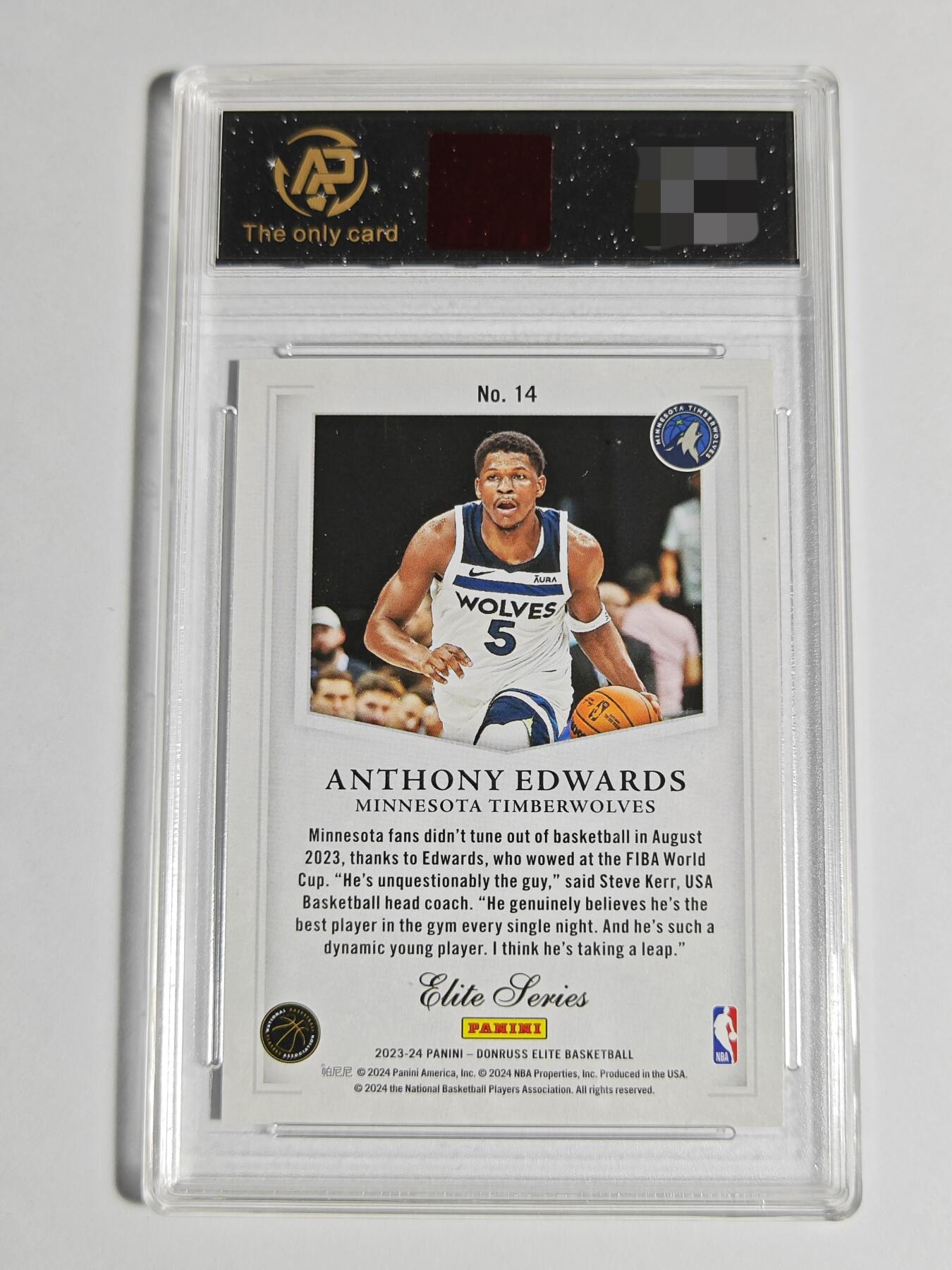 【麦稀奇世界钱币展】【德藏】卡牌拍卖 🧲 第14期  NBA 2023 PANINI DONRUSS ELITE 森林里 爱德华兹 RPA 9.5