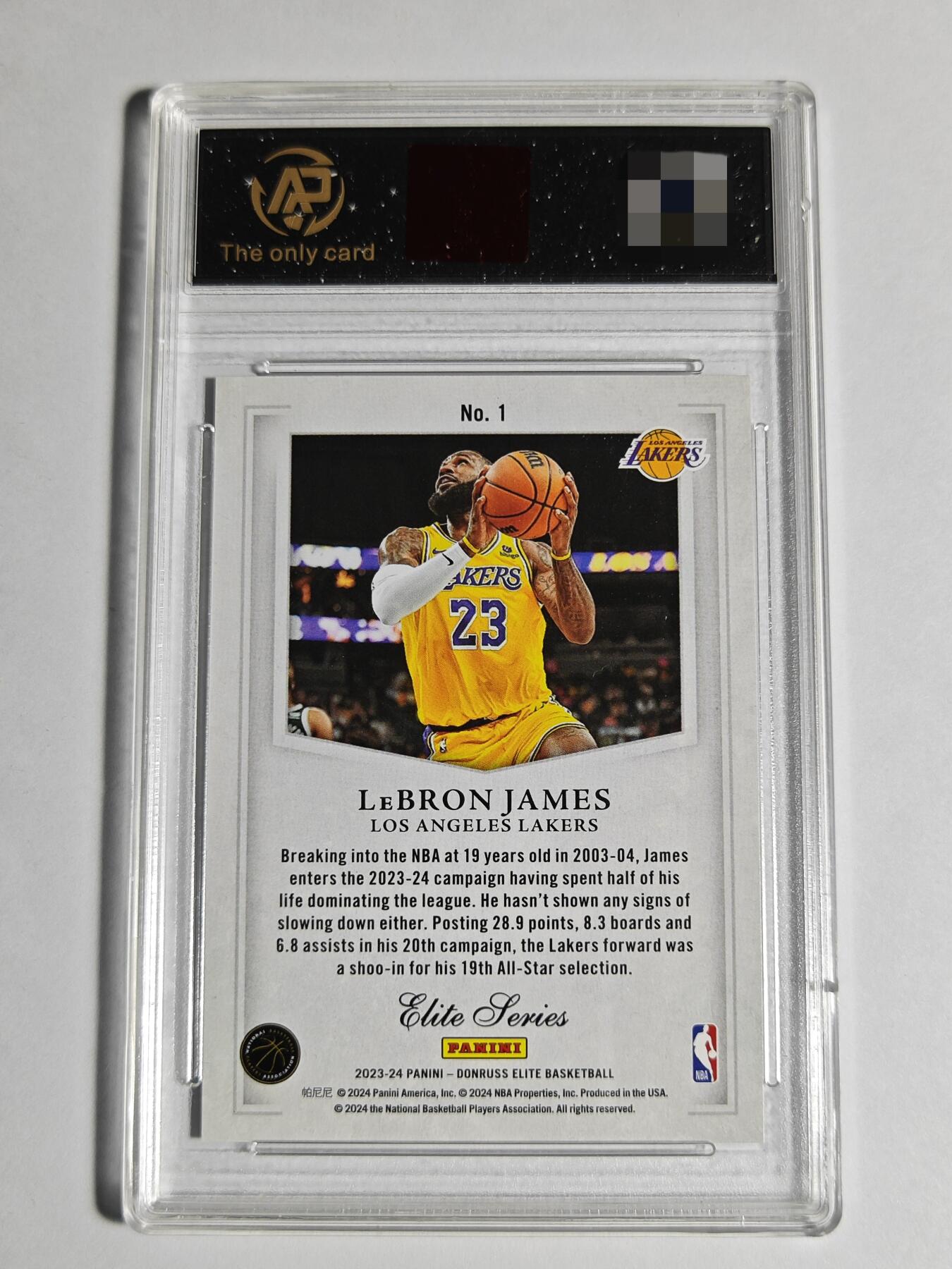 【麦稀奇世界钱币展】【德藏】卡牌拍卖 🧲 第14期  NBA 2023 PANINI DONRUSS ELITE 湖人 詹姆斯 RPA 10 (壳边有小内裂）