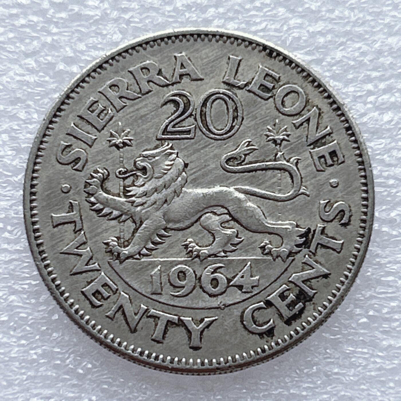 第一海外回流一元起拍收藏 散币专场 第94期 塞拉利昂1964年20分 好品