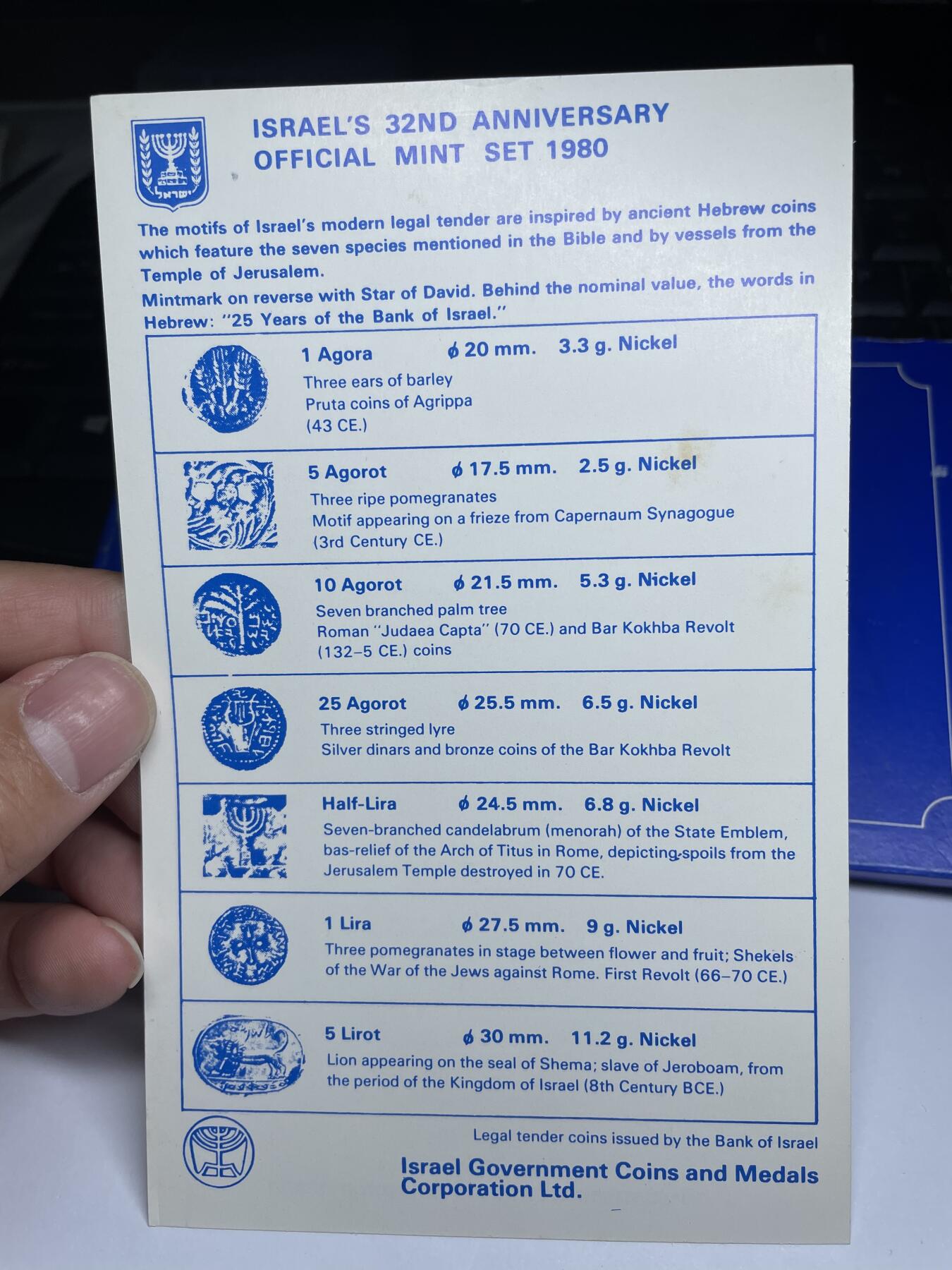 2024年集古藏今外币拍卖第八期-第7场—（总第77拍）册装硬币专场 稀少1980年以色列官方精制镜面套币一盒