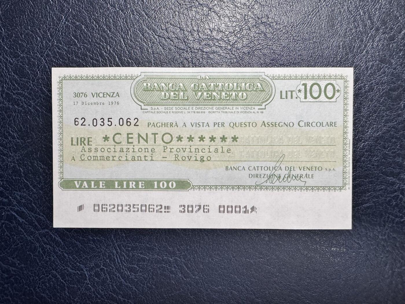 收藏联盟Quantum Auction 第351期拍卖  意大利1976年100里拉紧急币 品相全新UNC