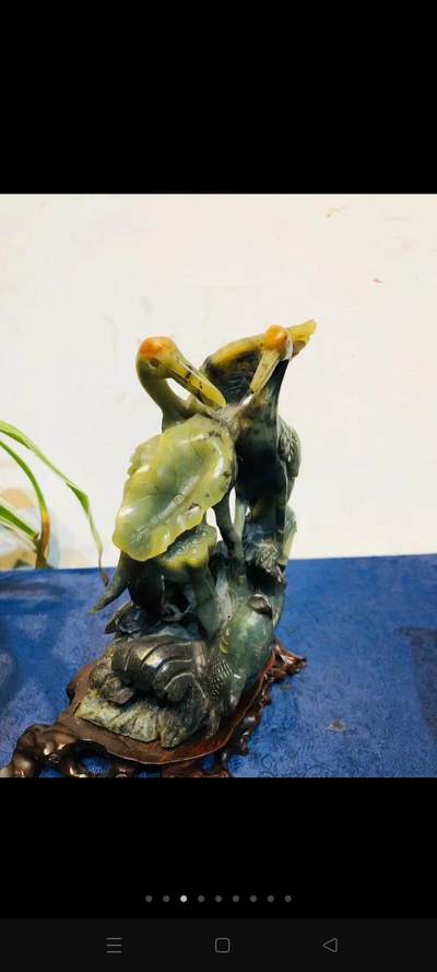 包老创汇时期！天然岫玉 鸿运当头 仙鹤起舞摆件！老红木底座！雕工精美！陈设摆放档次极高！整体镂空立体雕刻！栩栩如生！陈设摆放精品！收藏佳品！ - 包老创汇时期！天然岫玉 鸿运当头 仙鹤起舞摆件！老红木底座！雕工精美！陈设摆放档次极高！整体镂空立体雕刻！栩栩如生！陈设摆放精品！收藏佳品！