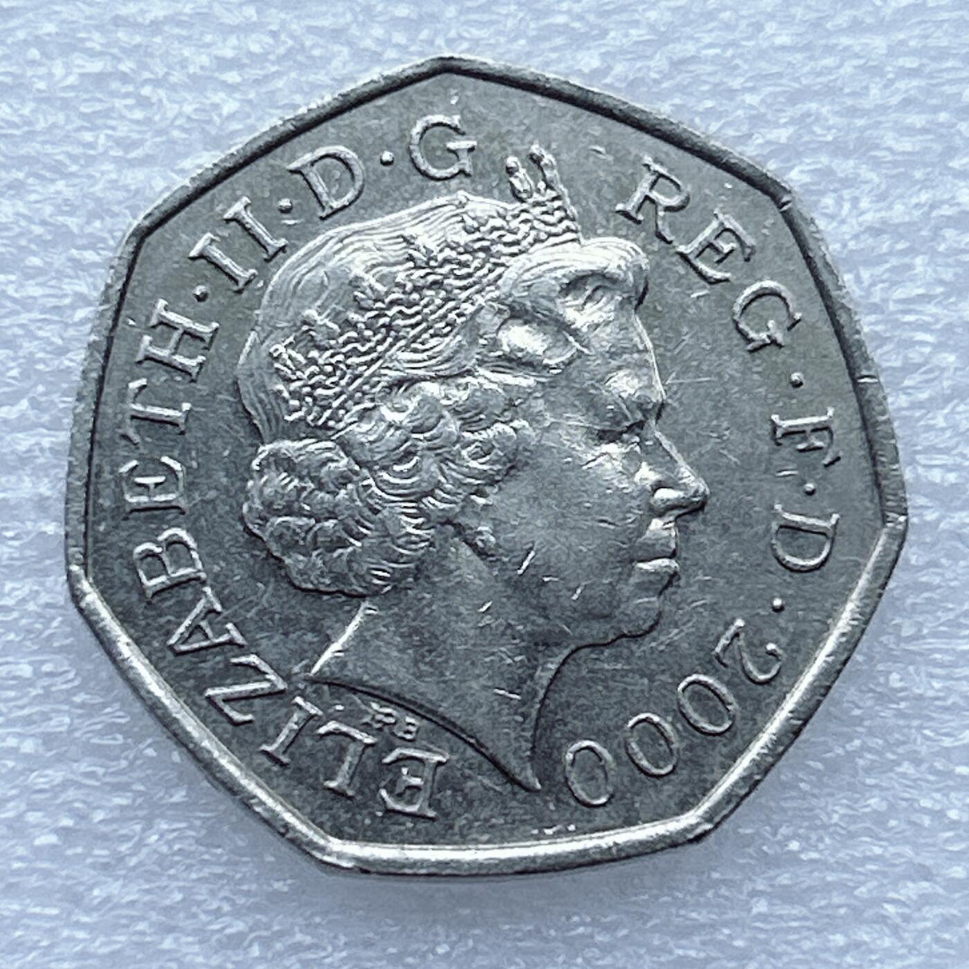 第一海外回流一元起拍收藏 散币专场 第94期 英国2000年公共图书馆法案150周年50便士纪念币