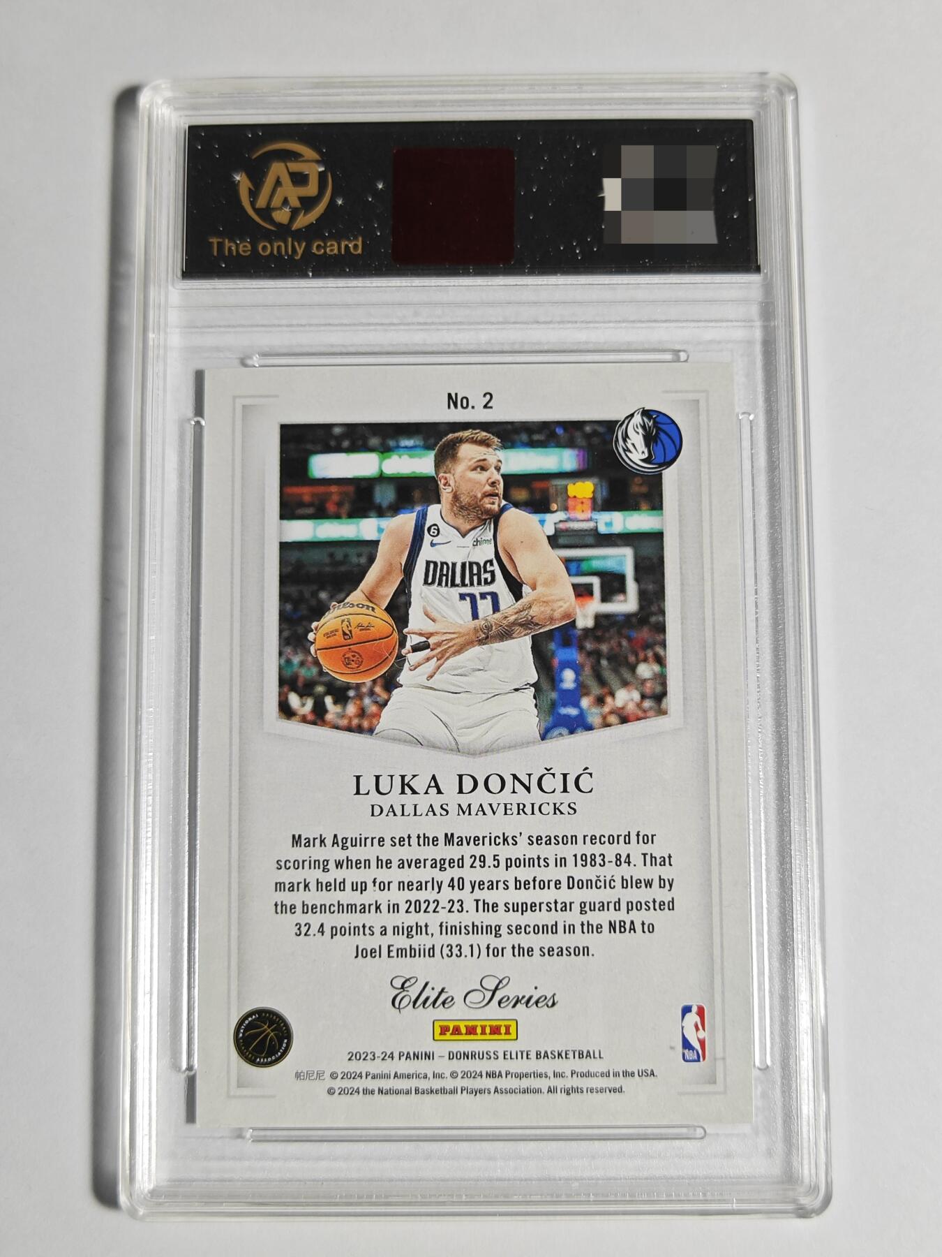 【麦稀奇世界钱币展】【德藏】卡牌拍卖 🧲 第14期  NBA 2023 PANINI DONRUSS ELITE 独行侠 东契奇 RPA 9.5