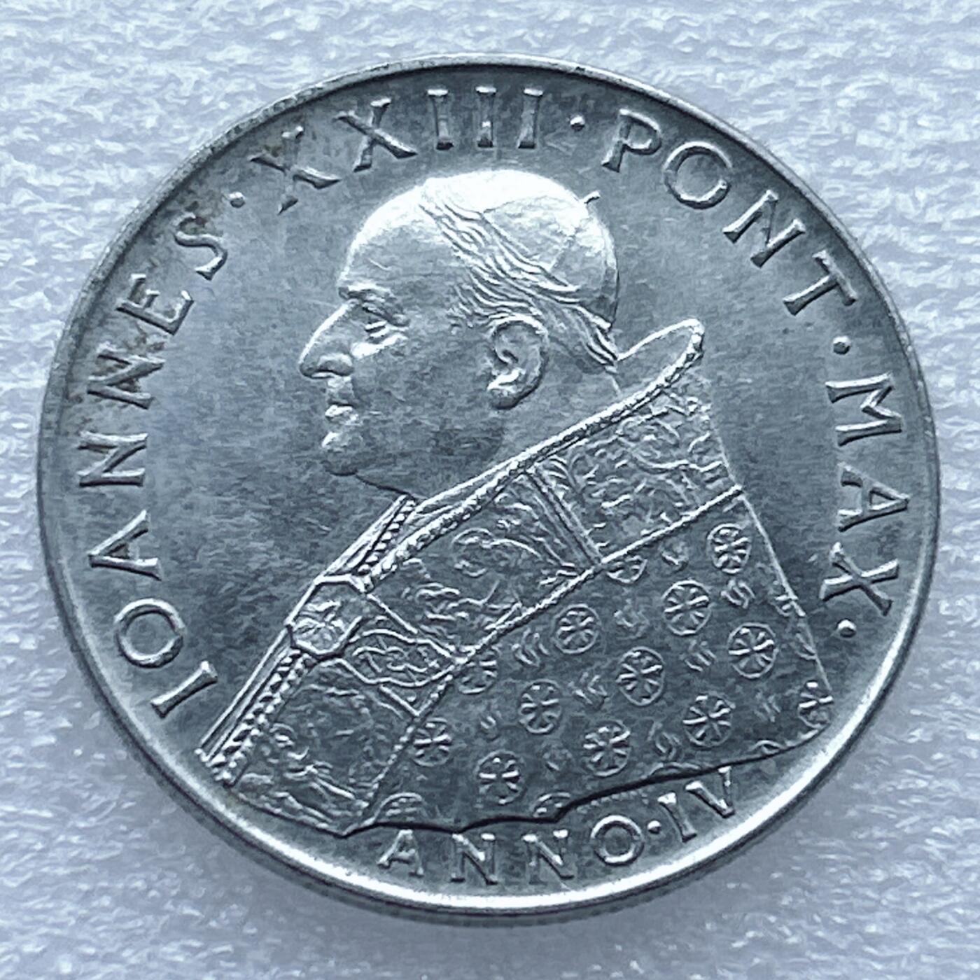 第一海外回流一元起拍收藏 散币专场 第94期 梵蒂冈1962年约翰二十三世100里拉纪念币 好品相