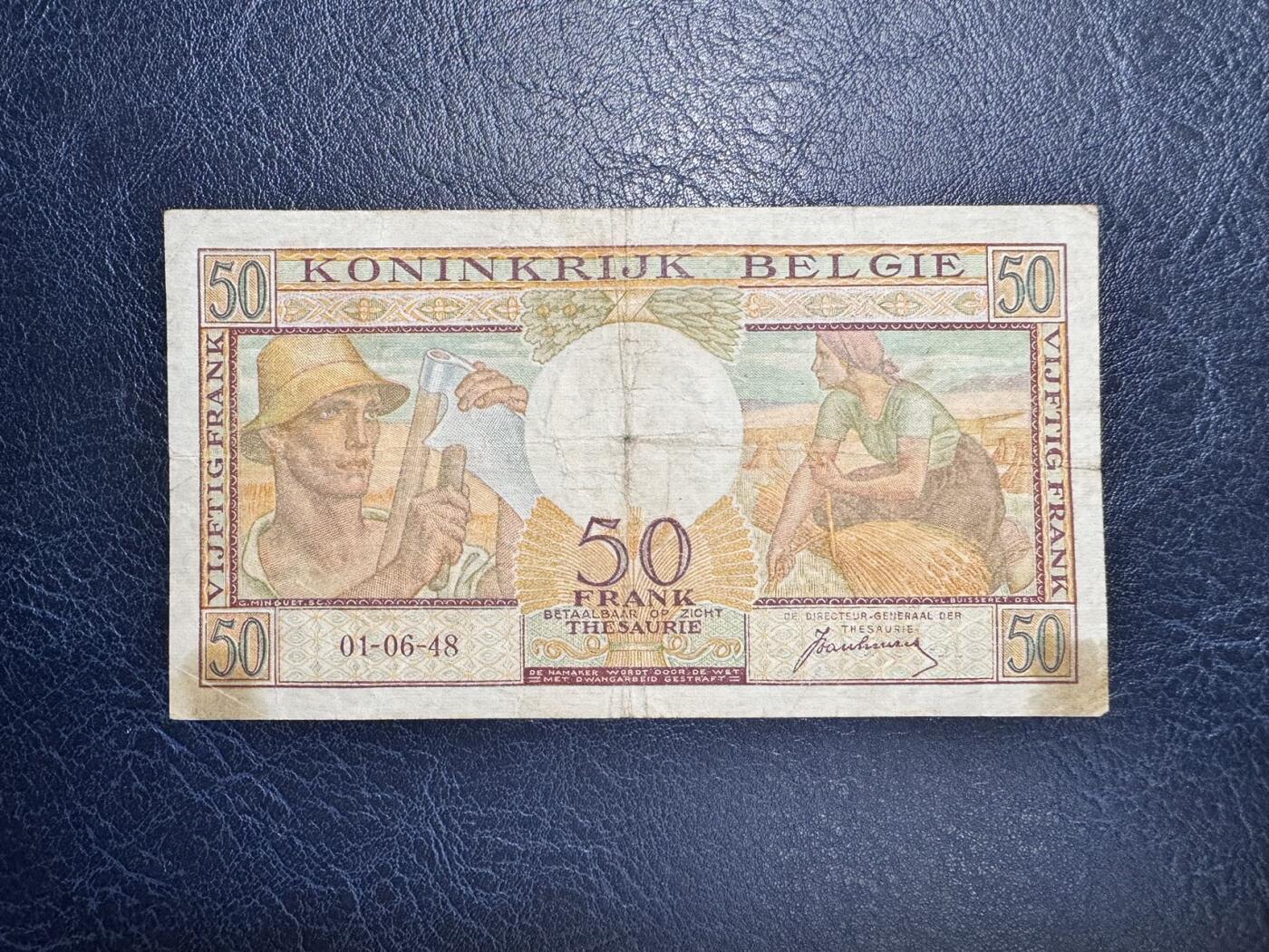 收藏联盟Quantum Auction 第351期拍卖  比利时1948年50法郎 品相如图