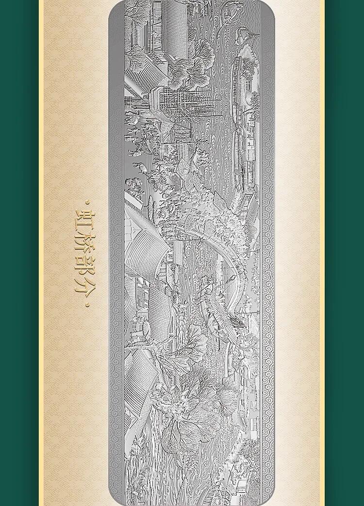 白泽拍卖卡牌专场第3期（端午小HIGH） 2023 清明上河图全景纪念章礼盒 章规格97*28mm*5 长卷规格10cm宽近5米长