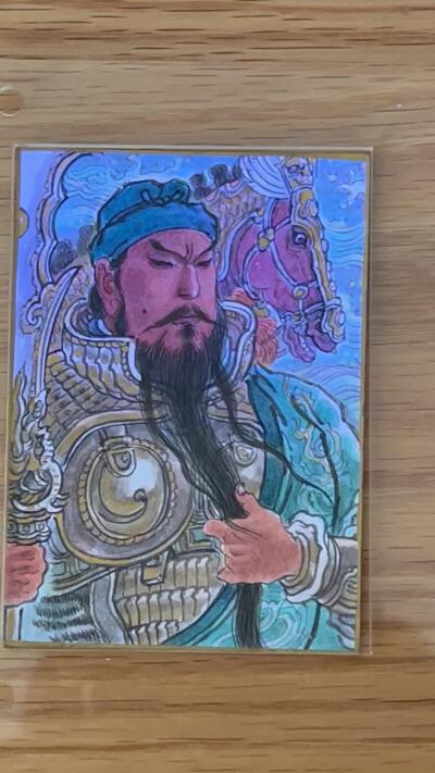 白泽拍卖卡牌专场第3期（端午小HIGH） 2023 李云中手绘卡三张一套 刘关张 卡砖封装