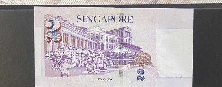 【炜奕收藏】旧币纪念币专场，0佣金，第六期 新加坡UNC-品相纸币1张，稀少纸质版非塑料钞