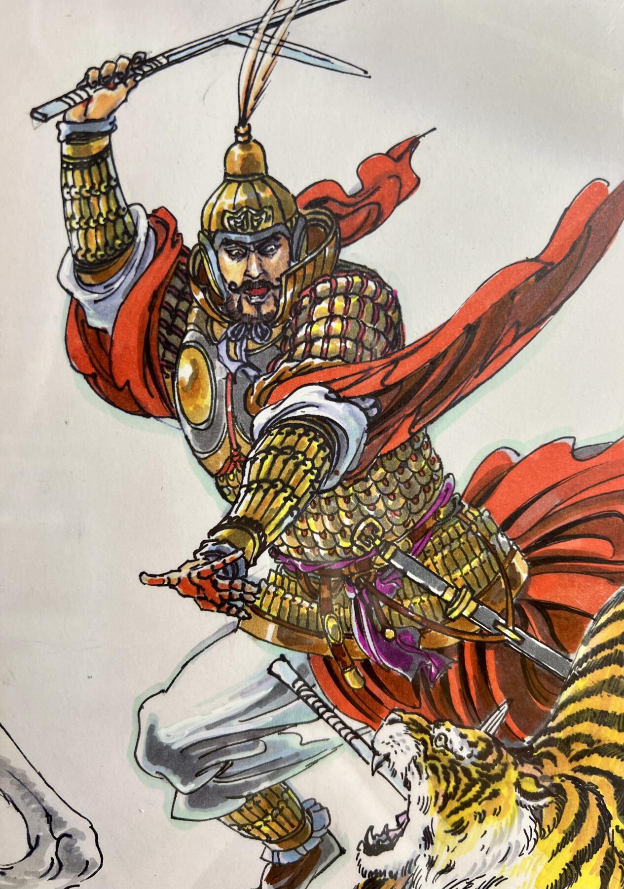 白泽拍卖卡牌专场第3期（端午小HIGH） 2024 李云中手绘画 26cm*18.5cm 已装裱