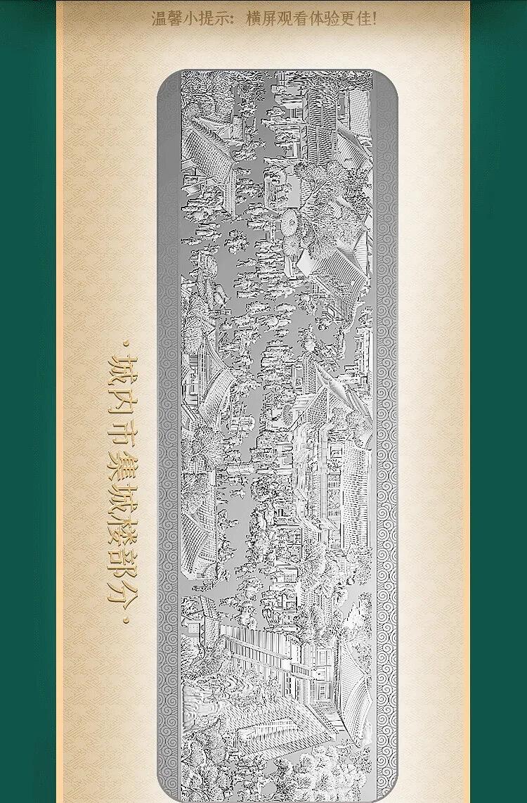 白泽拍卖卡牌专场第3期（端午小HIGH） 2023 清明上河图全景纪念章礼盒 章规格97*28mm*5 长卷规格10cm宽近5米长