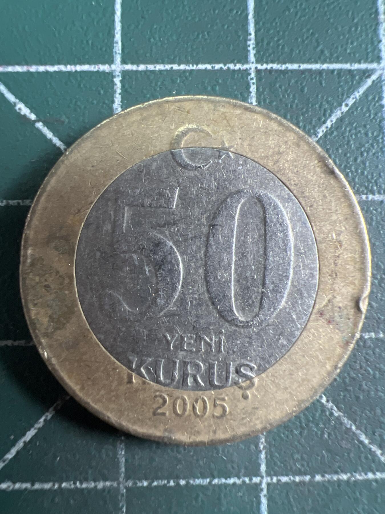 第621期 硬币专场 （无押金，捡漏，全场50包邮，偏远地区除外，接收代拍业务） 土耳其50库鲁 双色币