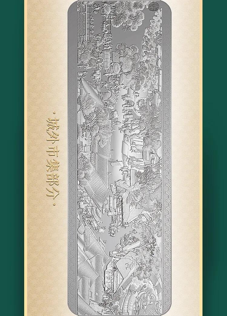 白泽拍卖卡牌专场第3期（端午小HIGH） 2023 清明上河图全景纪念章礼盒 章规格97*28mm*5 长卷规格10cm宽近5米长