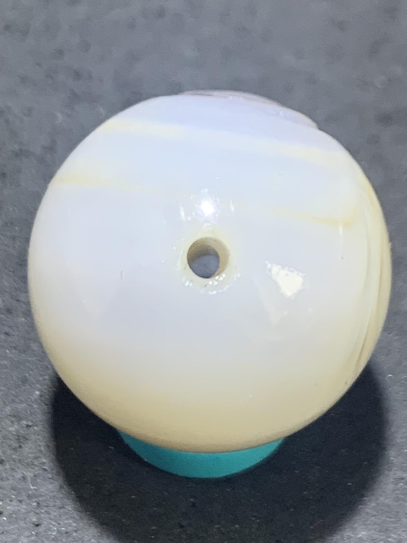 精美高玉化亚光海洋玉髓手工俏色巧雕一心向佛2.0意境圆珠一个