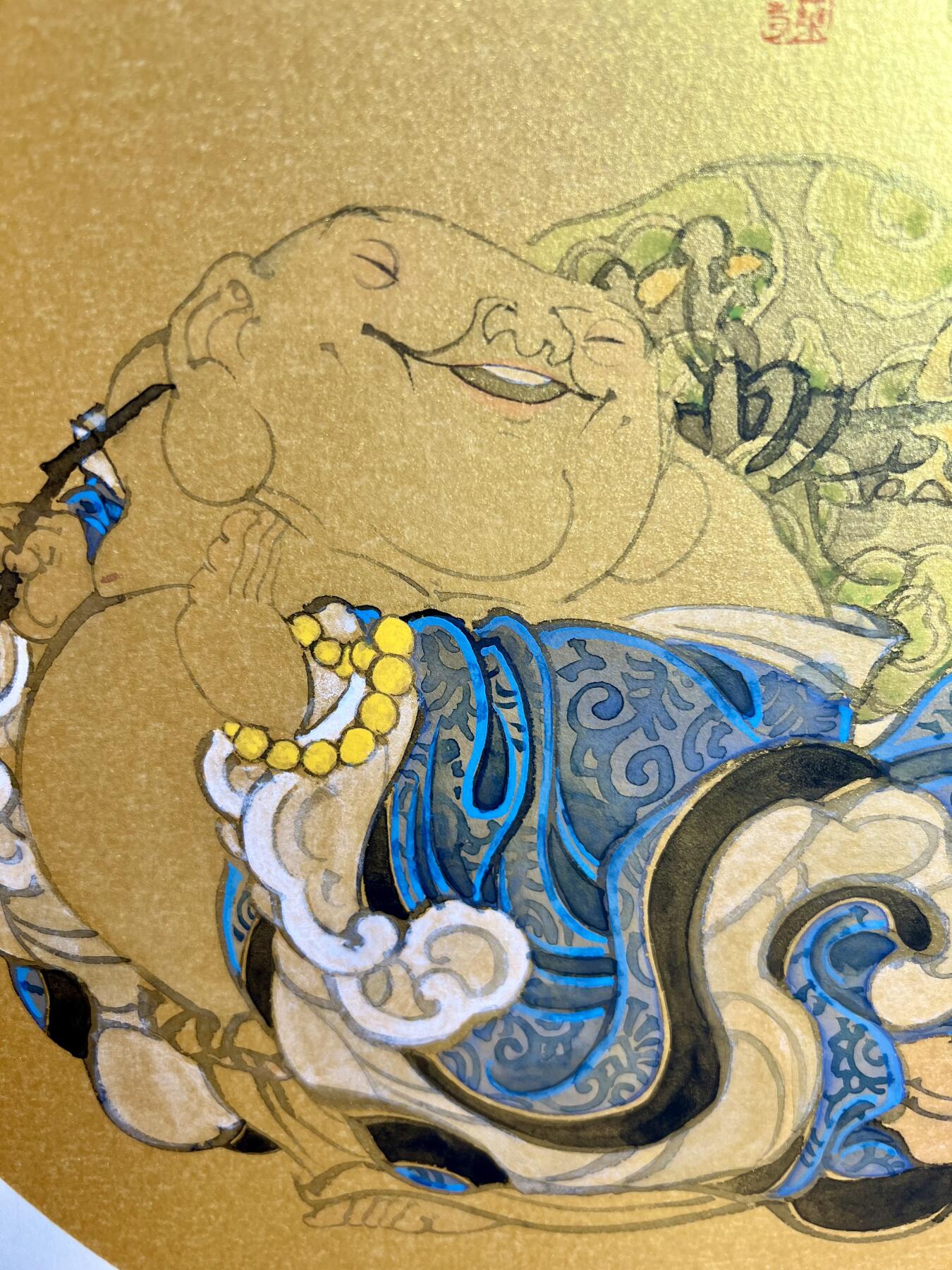 白泽拍卖卡牌专场第3期（端午小HIGH） 2024 李广手绘卡纸画 满载而归 直径27.5cm