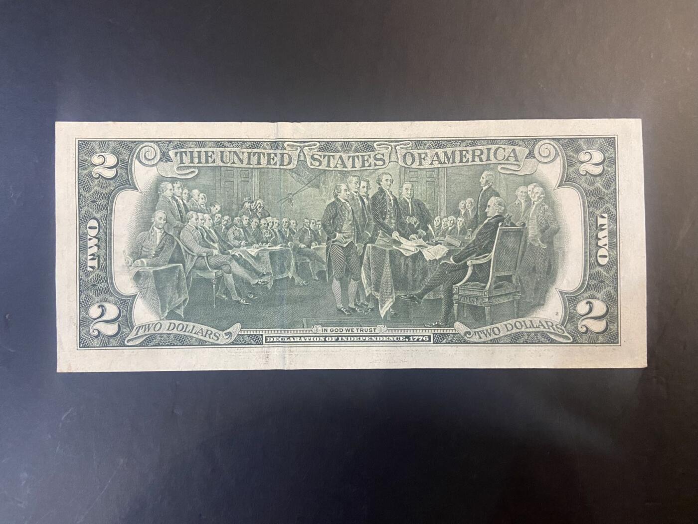 【炜奕收藏】旧币纪念币专场，0佣金，第六期 美国流通好品1976年建国200年2美元纪念钞一张