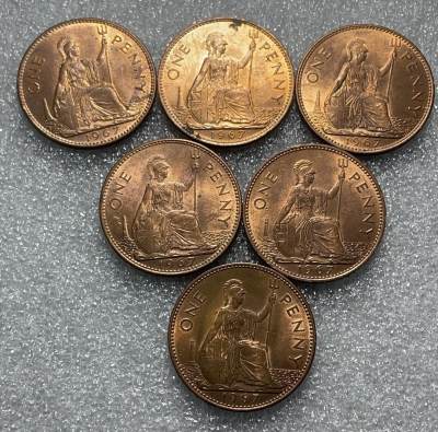 文馨钱币收藏133场，中外古币，版本已明细分 - 原光品相 1967 年英国 1 便士铜币