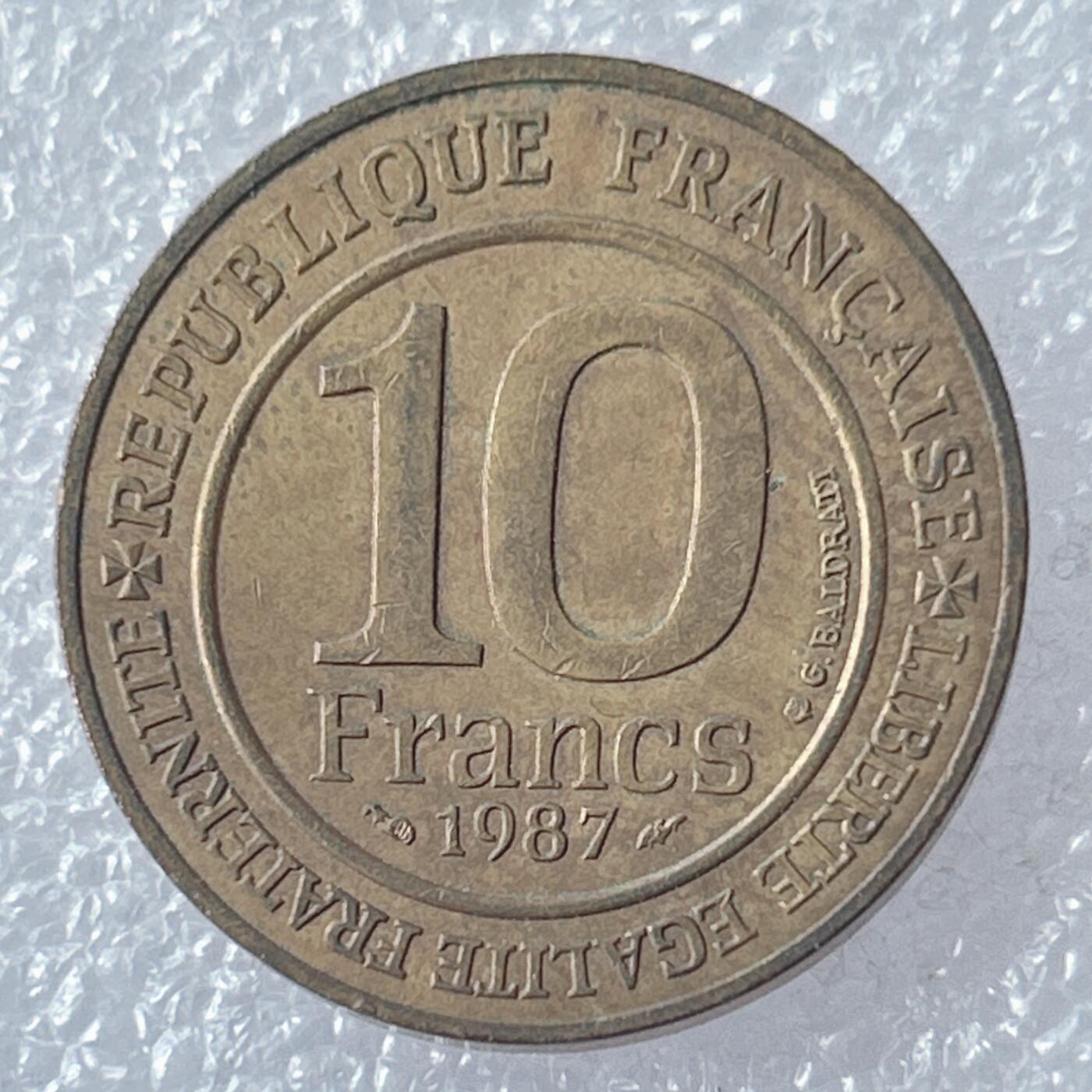 第一海外回流一元起拍收藏 散币专场 第94期 法国1987年卡佩王朝千年10法郎