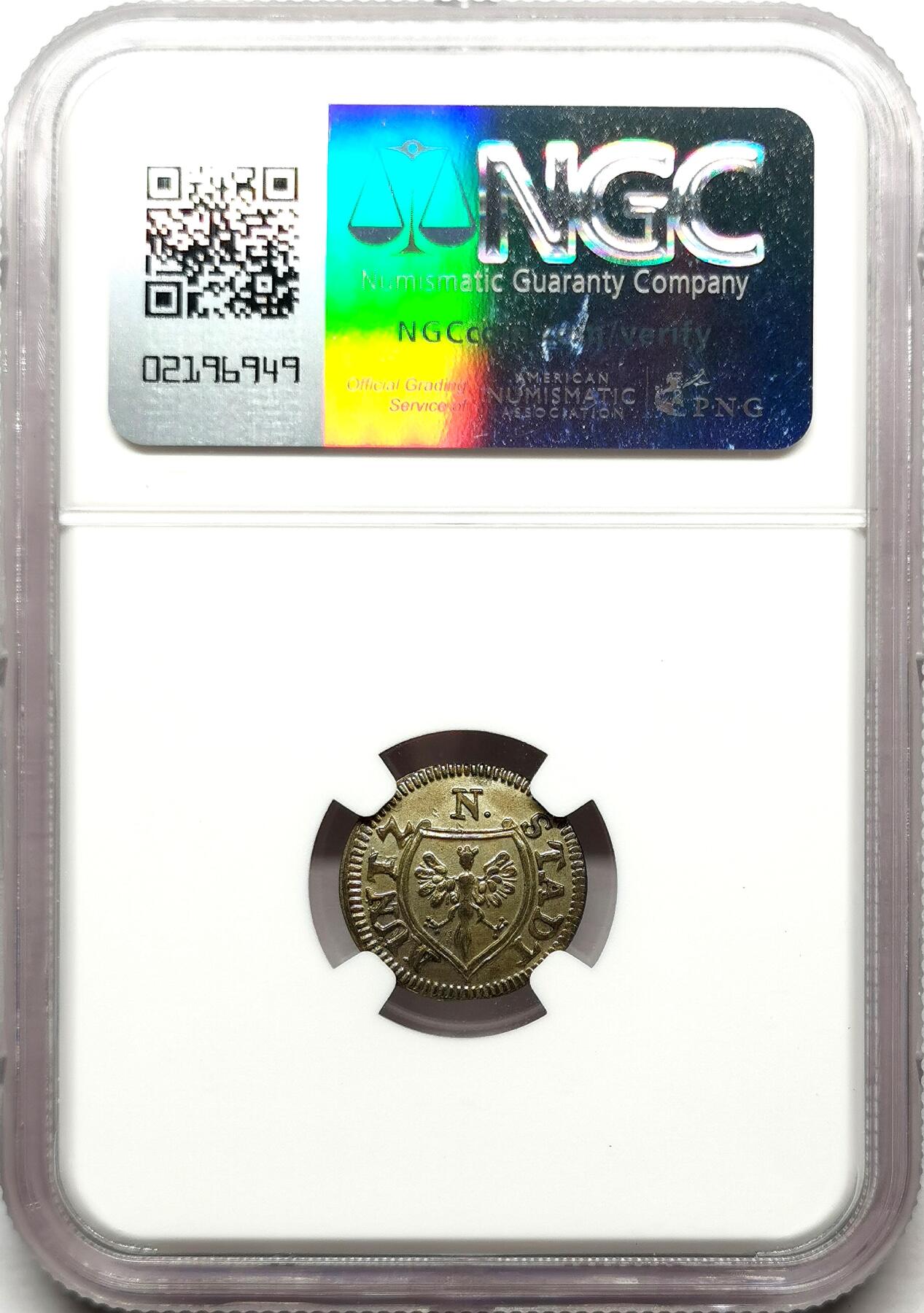 凡希社世界钱币微拍第二百七十二期 1765纽伦堡自由市4芬尼银币NGC-MS63，稀见品种！