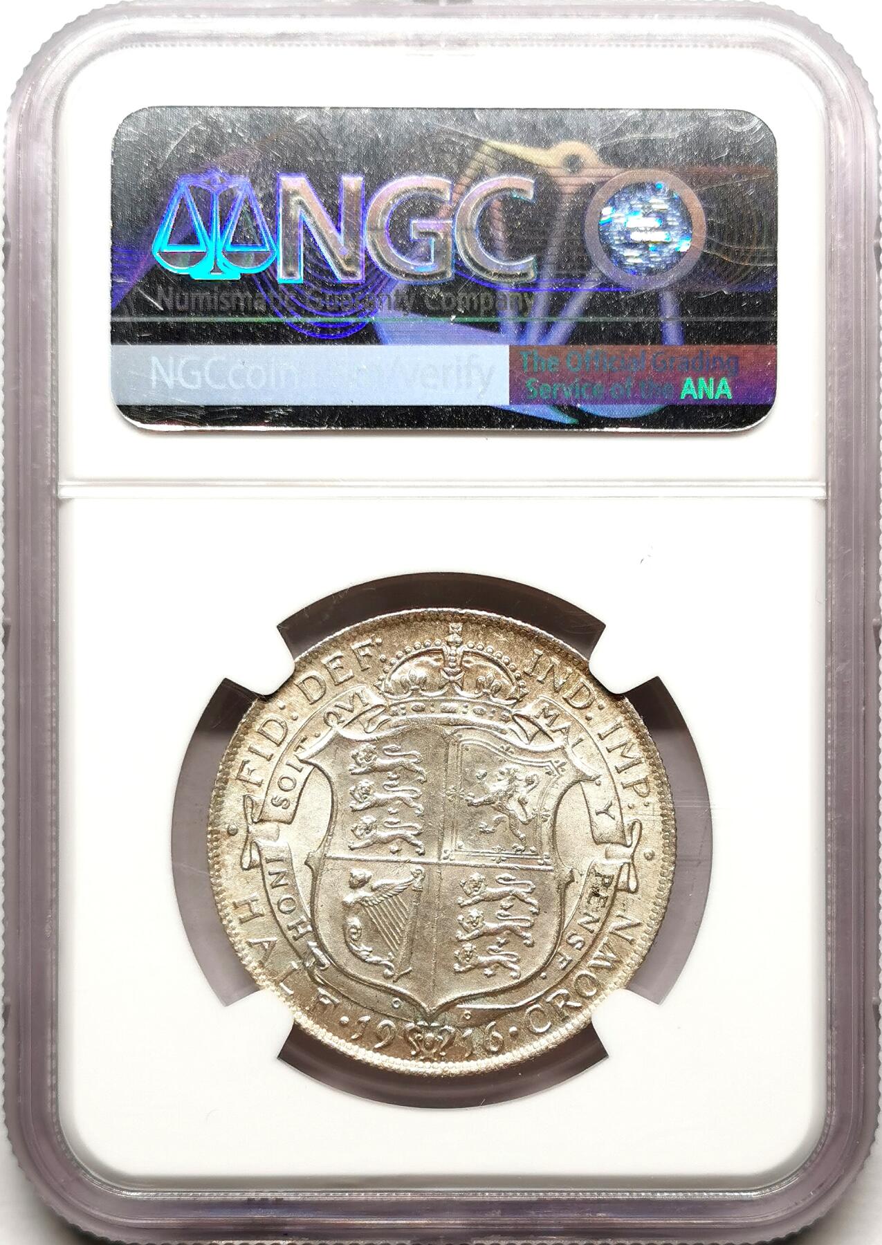 凡希社世界钱币微拍第二百七十二期 1916英国乔五1/2克朗NGC-MS63