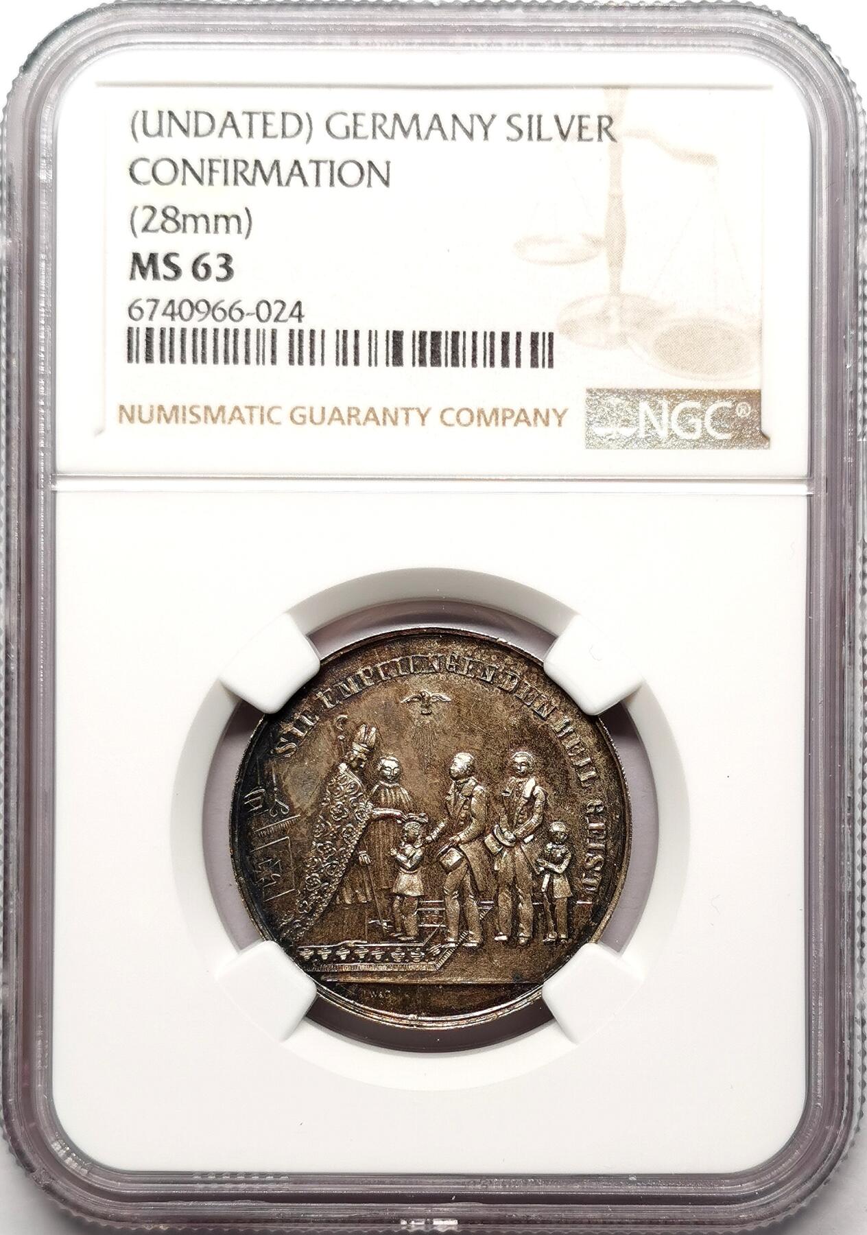 凡希社世界钱币微拍第二百七十二期 十九世纪德国天主教坚信礼纪念银章NGC-MS63