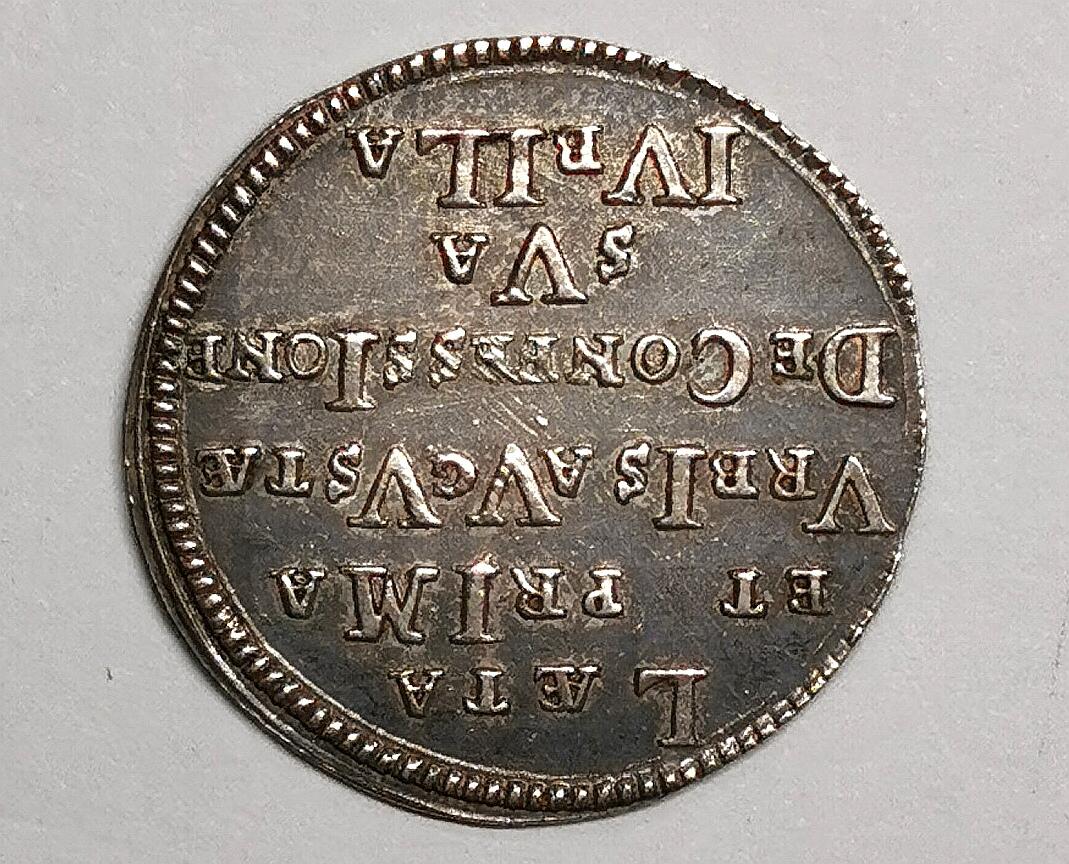 凡希社世界钱币微拍第二百七十二期 1703奥格斯堡忏悔纪念金杜卡特银质样币AU