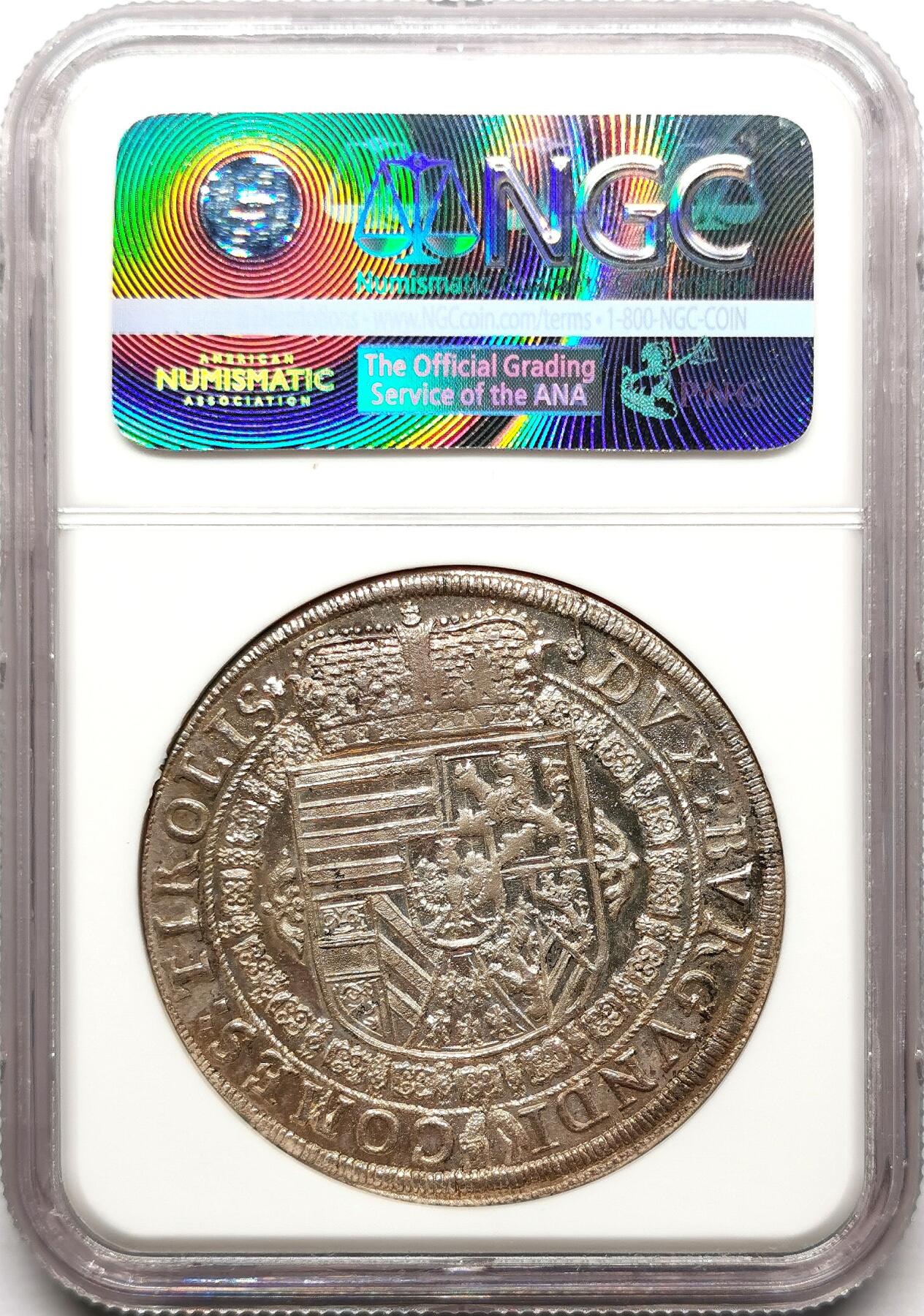 凡希社世界钱币微拍第二百七十二期 荐！1632神圣罗马帝国上奥地利利奥波德五世戎装像泰勒大银NGC-MS63