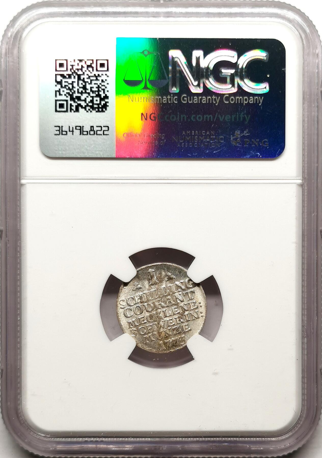 凡希社世界钱币微拍第二百七十二期 1773梅克伦堡-什未林1S银辅币NGC-MS62