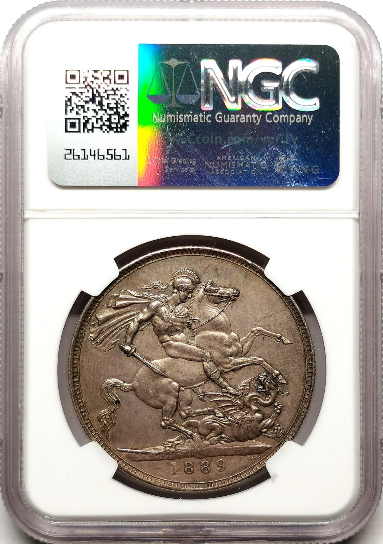 凡希社世界钱币微拍第二百七十二期 1889英国老维高冠马剑NGC-AU58