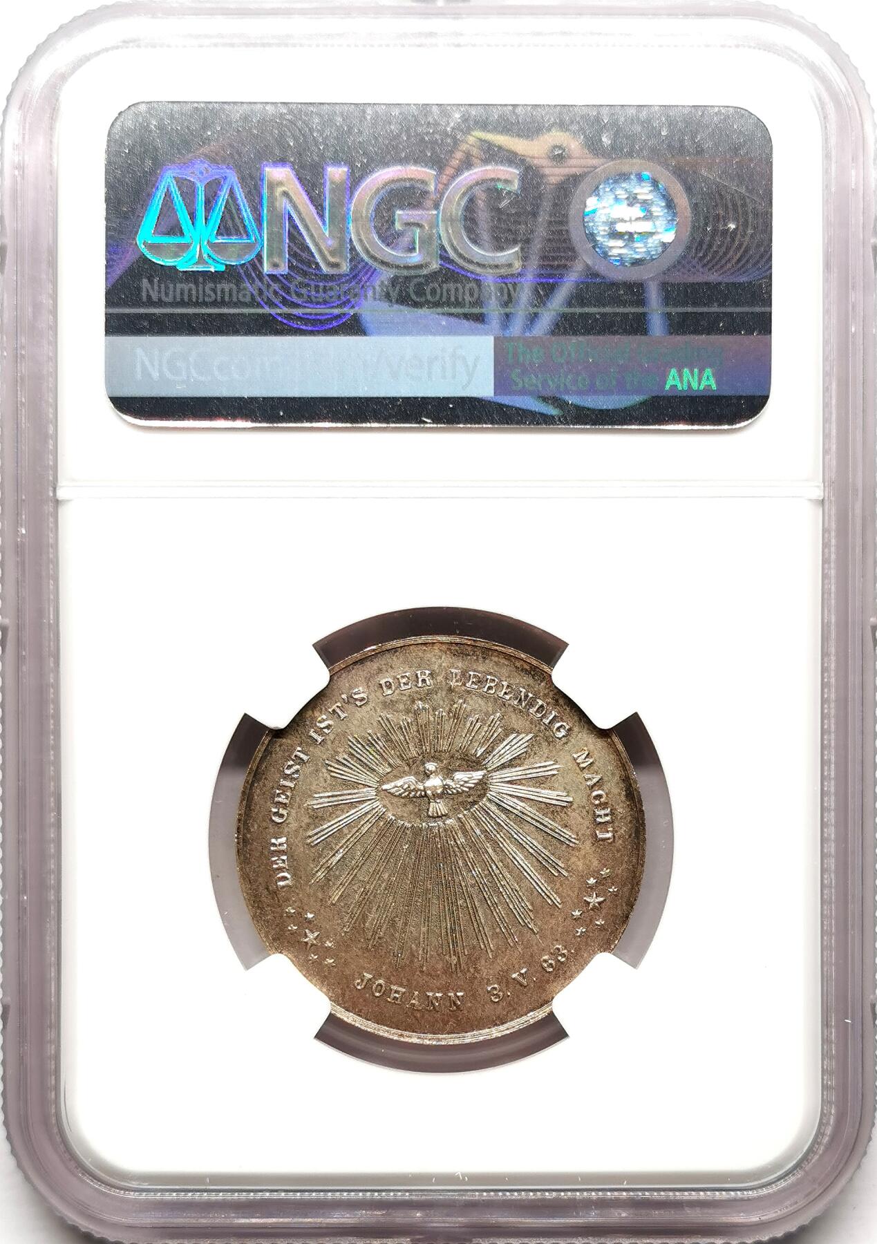 凡希社世界钱币微拍第二百七十二期 十九世纪德国天主教坚信礼纪念银章NGC-MS63