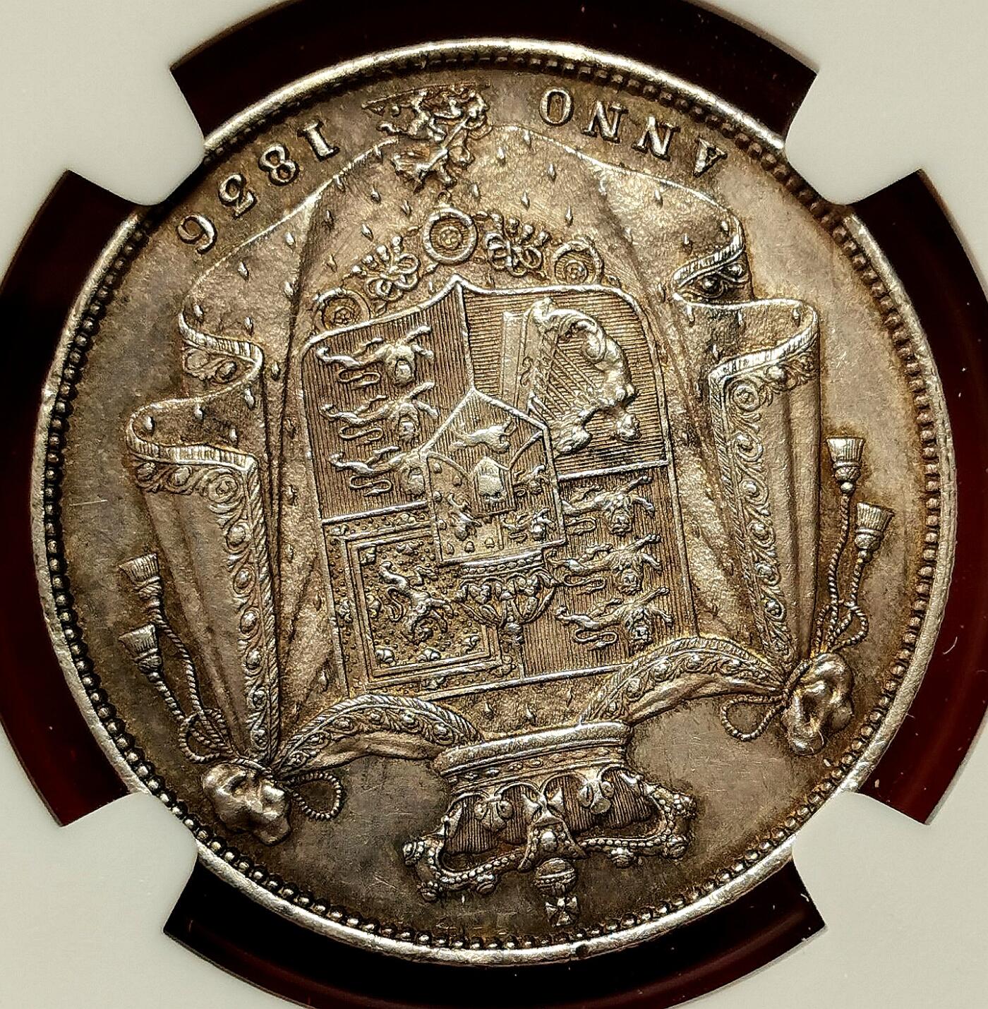 凡希社世界钱币微拍第二百七十二期 荐！1836英国威廉四世1/2克朗NGC-MS62，英伦灰彩，细节深峻的一枚！