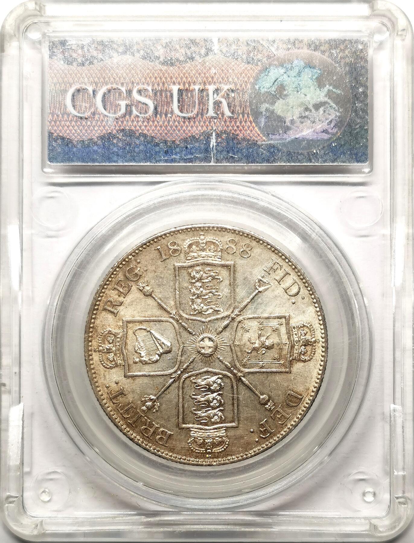 凡希社世界钱币微拍第二百七十二期 1888英国老维高冠双佛罗林大银CGS-65