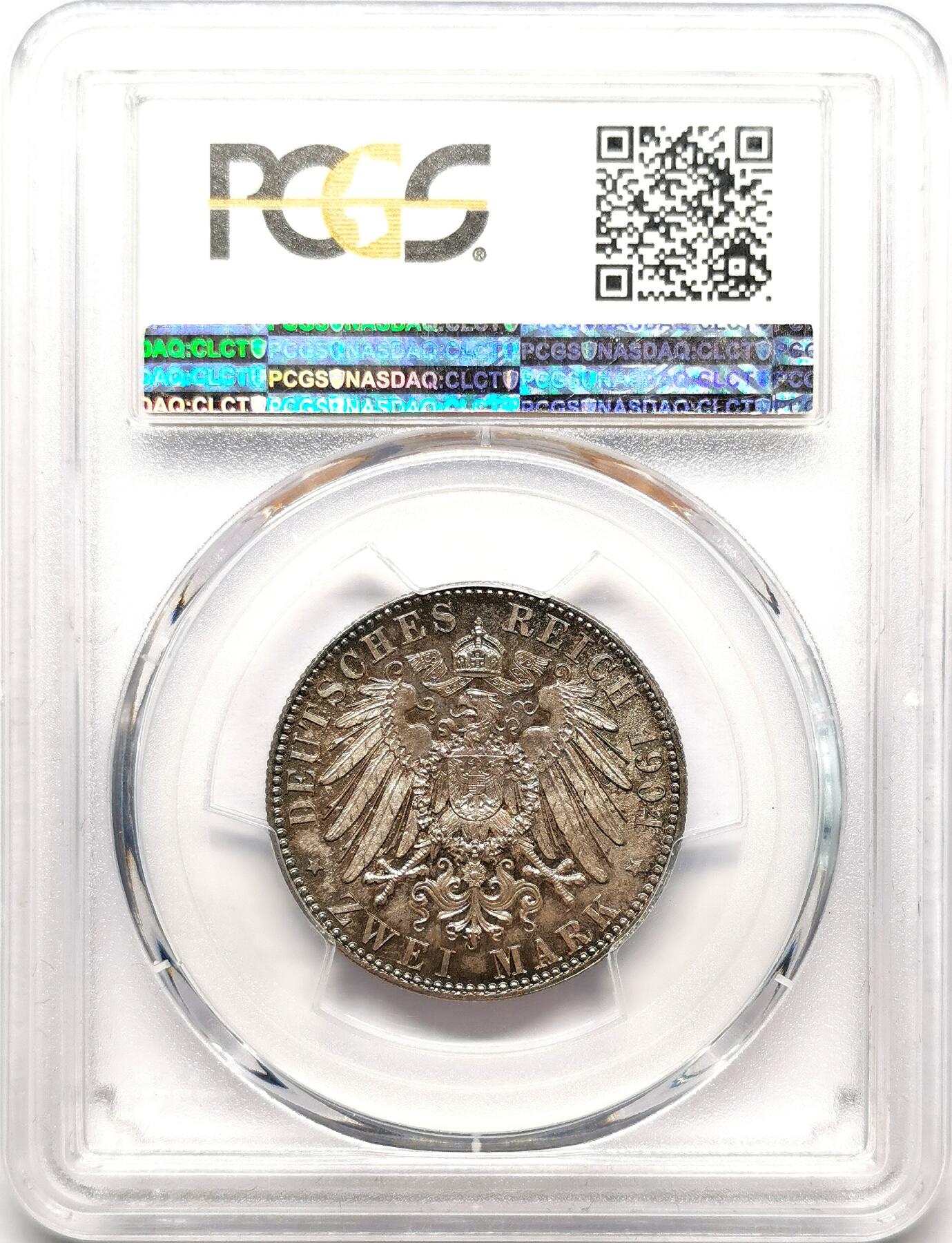 凡希社世界钱币微拍第二百七十二期 1904萨克森国王逝世纪念2马克PCGS-MS65