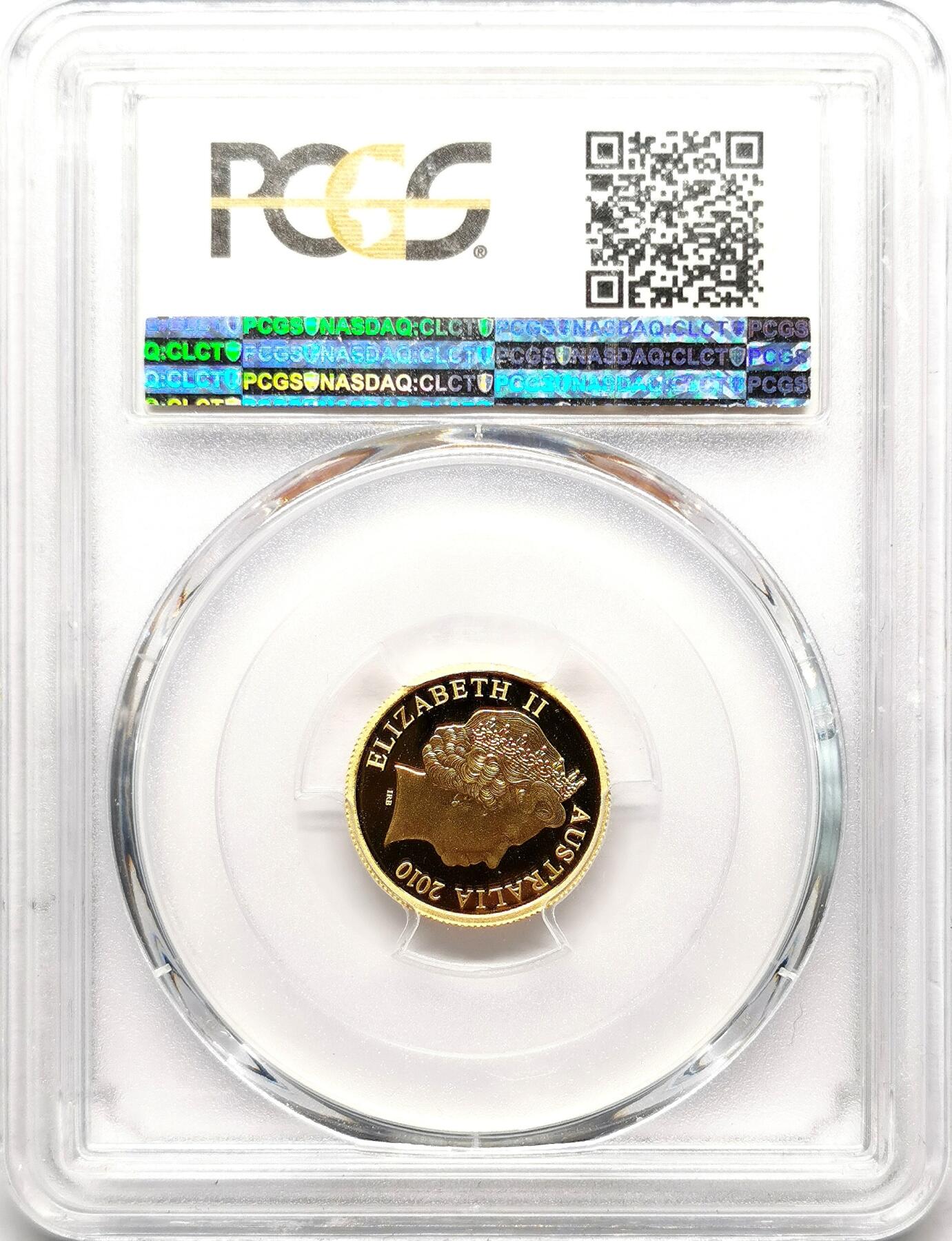 凡希社世界钱币微拍第二百七十二期 2010澳大利亚生肖虎年10元纪念金币PCGS-PF69DCAM，纯金1/10盎司。