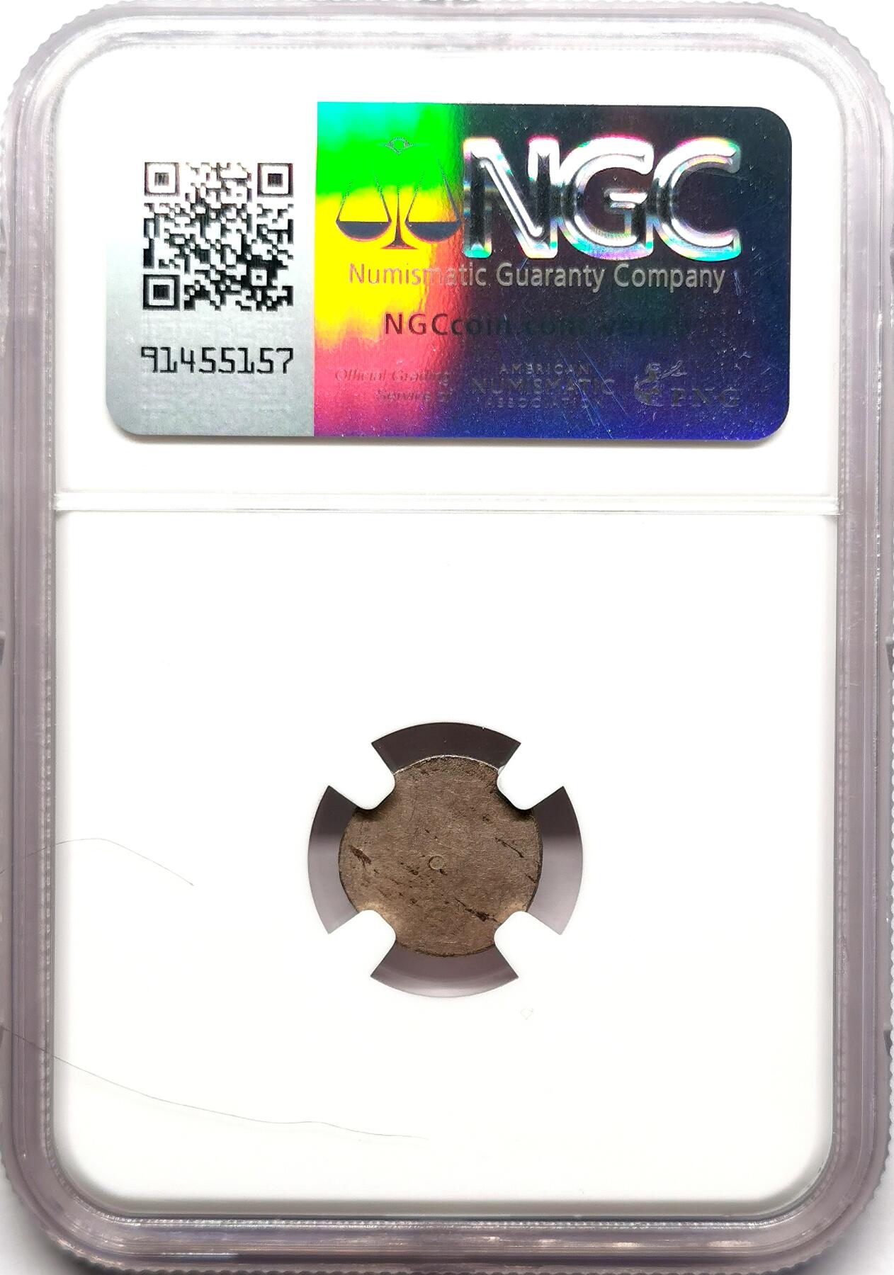 凡希社世界钱币微拍第二百七十二期 1697奥格斯堡主教区松果1/2K单面银辅币NGC-MS64