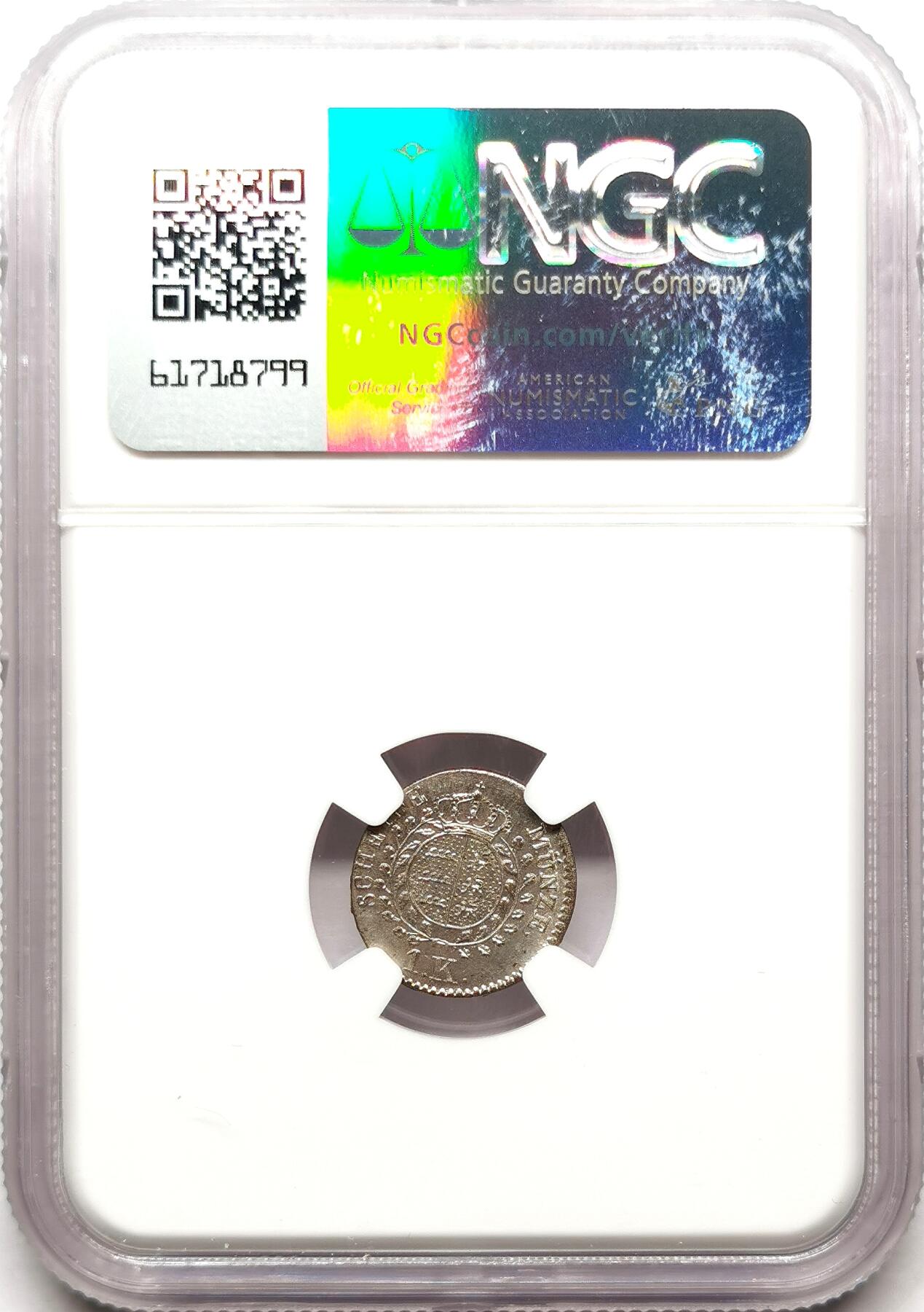 凡希社世界钱币微拍第二百七十二期 1834符腾堡公国1K银辅币NGC-MS64，原光顶级品！