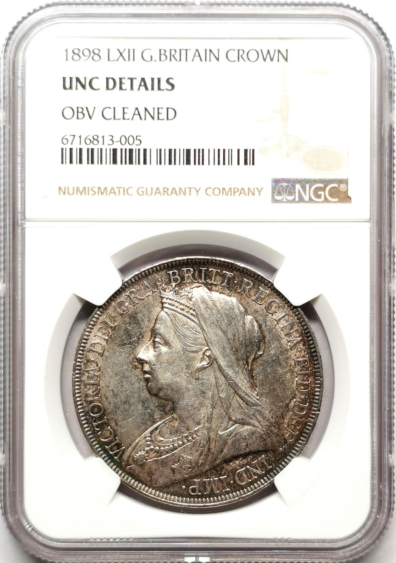 凡希社世界钱币微拍第二百七十二期 1898LXII英国老维批纱马剑NGC-UNCD